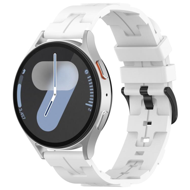 20mm Kalebol Solid Color Black Buckle Round Tail Silicone Watch Band(White) - 20mm Bands by Kalebol | Online Shopping South Africa | PMc TechLife | Buy Now Pay Later Mobicred