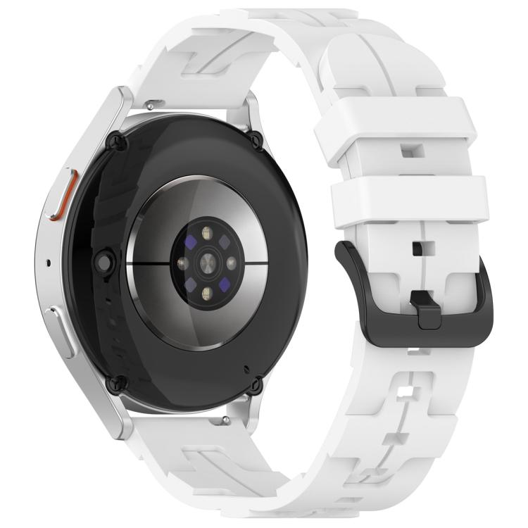 20mm Kalebol Solid Color Black Buckle Round Tail Silicone Watch Band(White) - 20mm Bands by Kalebol | Online Shopping South Africa | PMc TechLife | Buy Now Pay Later Mobicred