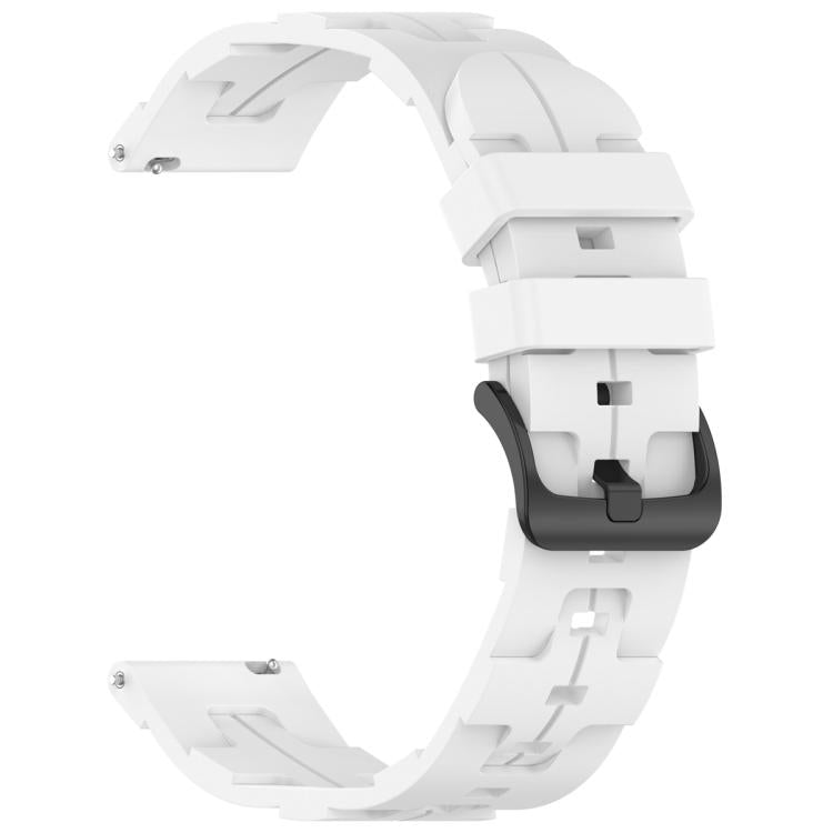 20mm Kalebol Solid Color Black Buckle Round Tail Silicone Watch Band(White) - 20mm Bands by Kalebol | Online Shopping South Africa | PMc TechLife | Buy Now Pay Later Mobicred