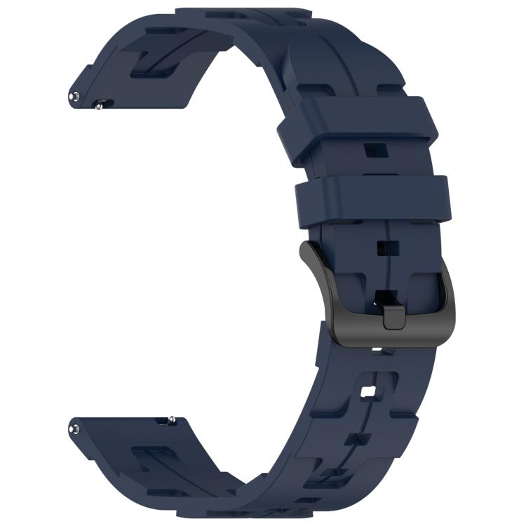 20mm Kalebol Solid Color Black Buckle Round Tail Silicone Watch Band(Navy Blue) - free shipping - PMc TechLife - Order now!
