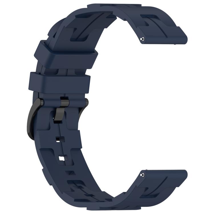 20mm Kalebol Solid Color Black Buckle Round Tail Silicone Watch Band(Navy Blue) - free shipping - PMc TechLife - Order now!