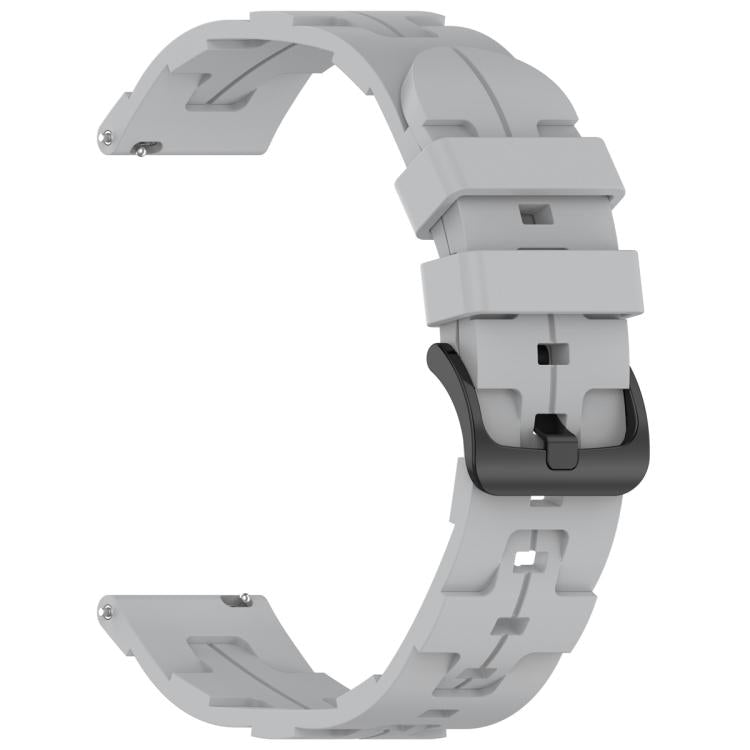 20mm Kalebol Solid Color Black Buckle Round Tail Silicone Watch Band(Grey) - free shipping - PMc TechLife - Order now!