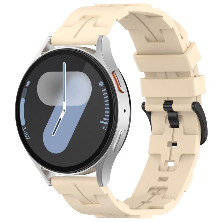 20mm Kalebol Solid Color Black Buckle Round Tail Silicone Watch Band(Cream Color) - free shipping - PMc TechLife - Order now!