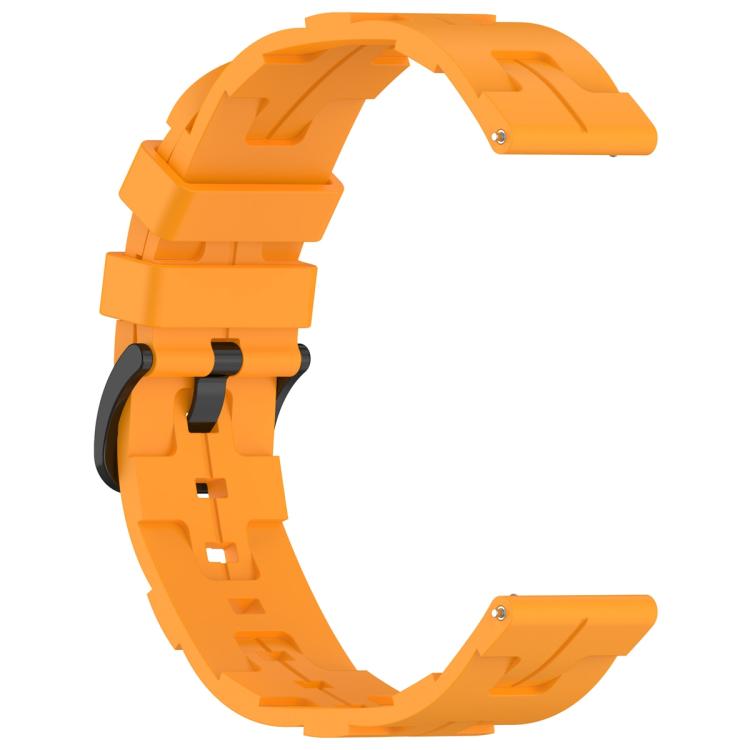 22mm Kalebol Solid Color Black Buckle Round Tail Silicone Watch Band(Yellow) - free shipping - PMc TechLife - Order now!