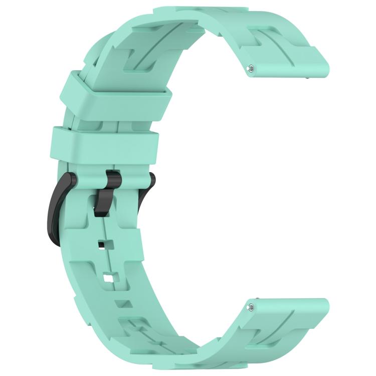 22mm Kalebol Solid Color Black Buckle Round Tail Silicone Watch Band(Teal) - free shipping - PMc TechLife - Order now!