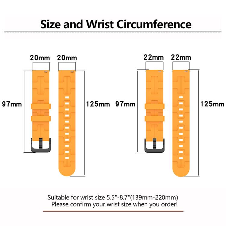22mm Kalebol Solid Color Black Buckle Round Tail Silicone Watch Band(White) - free shipping - PMc TechLife - Order now!
