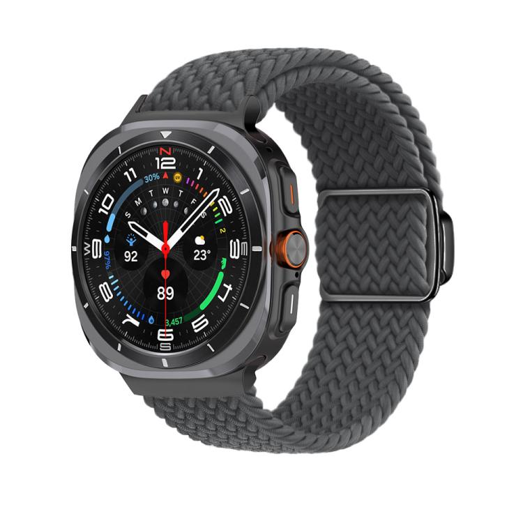 For Samsung Galaxy Watch Ultra 47mm Kalebol Braided Loop Magnetic Black Buckle Watch Band(Space Grey) - free shipping - PMc TechLife - Order now!