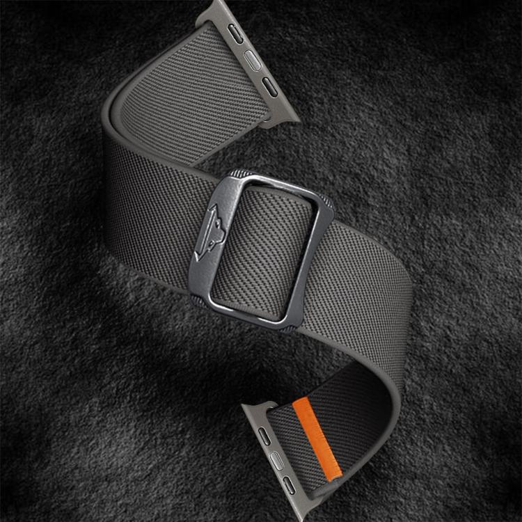 For Apple Watch 46mm / 49mm / 45mm / 44mm Kalebol Bull Bead Buckle Elastic Nylon Watch Band(Dark Grey) - free shipping - PMc TechLife - Order now!