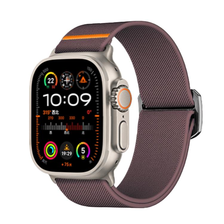 For Apple Watch 46mm / 49mm / 45mm / 44mm Kalebol Bull Bead Buckle Elastic Nylon Watch Band(Smoky Purple) - free shipping - PMc TechLife - Order now!