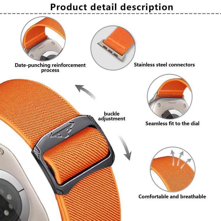For Apple Watch 42mm / 41mm / 40mm / 38mm Kalebol Bull Bead Buckle Elastic Nylon Watch Band(Starlight) - free shipping - PMc TechLife - Order now!