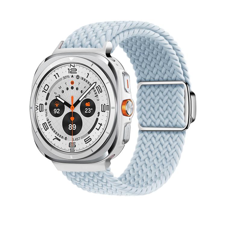 For Samsung Galaxy Watch Ultra 47mm Kalebol Braided Loop Magnetic Silver Buckle Watch Band(Fog Blue) - free shipping - PMc TechLife - Order now!