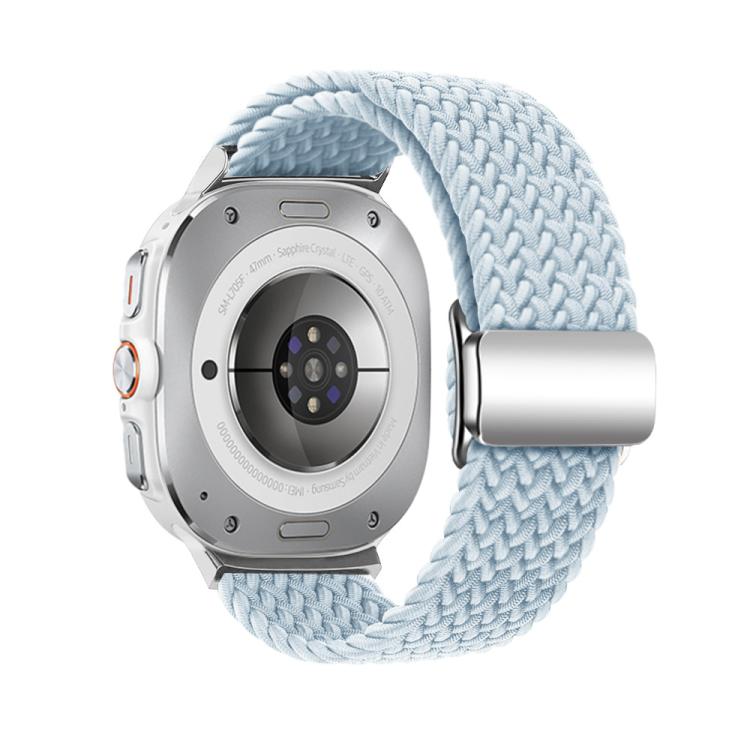 For Samsung Galaxy Watch Ultra 47mm Kalebol Braided Loop Magnetic Silver Buckle Watch Band(Fog Blue) - free shipping - PMc TechLife - Order now!