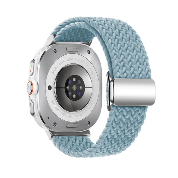 For Samsung Galaxy Watch Ultra 47mm Kalebol Braided Loop Magnetic Silver Buckle Watch Band(Cyan-blue) - free shipping - PMc TechLife - Order now!