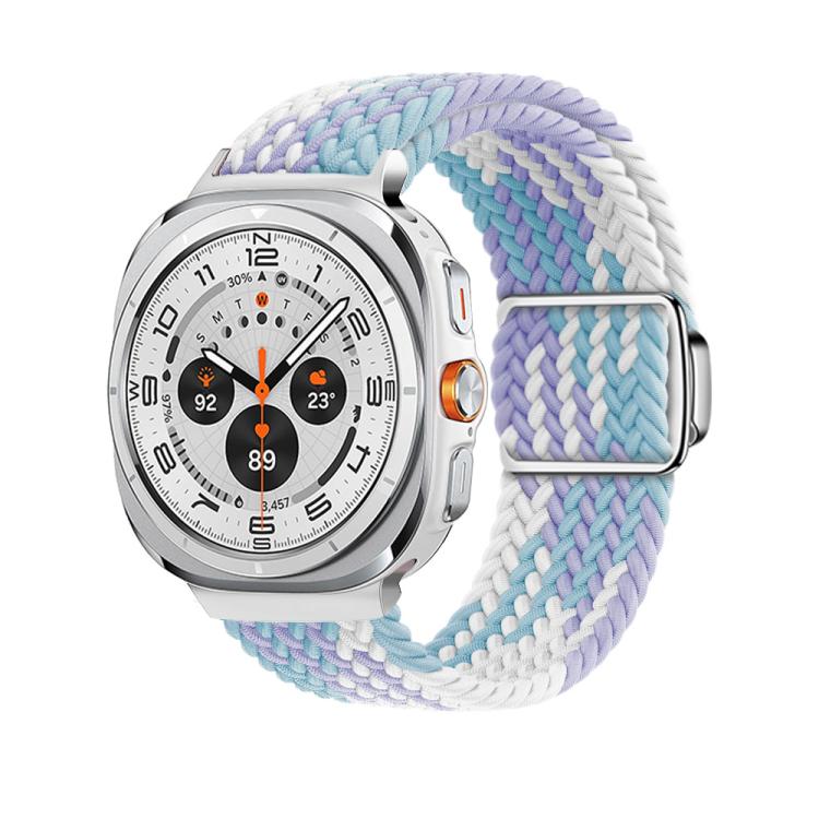For Samsung Galaxy Watch Ultra 47mm Kalebol Braided Loop Magnetic Silver Buckle Watch Band(Violet) - free shipping - PMc TechLife - Order now!
