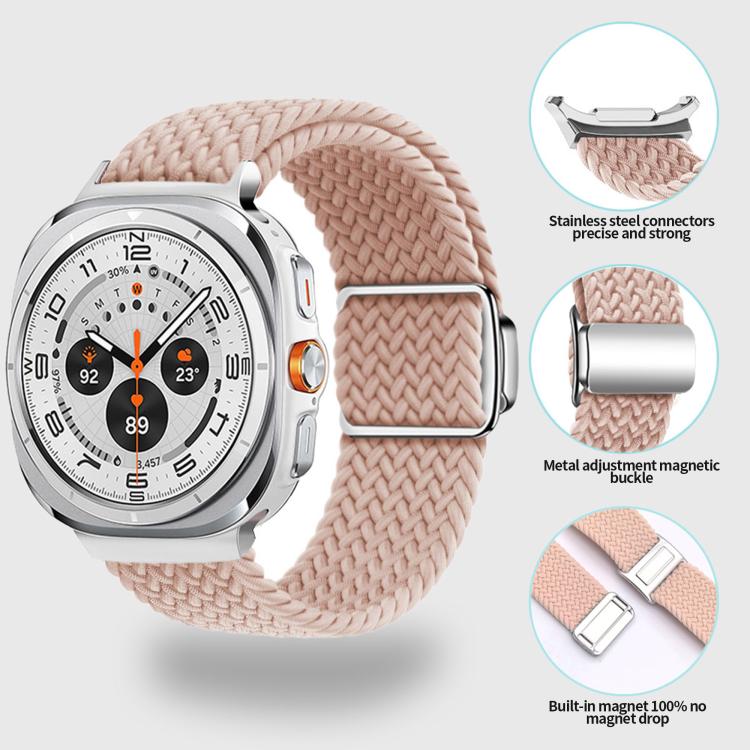 For Samsung Galaxy Watch Ultra 47mm Kalebol Braided Loop Magnetic Silver Buckle Watch Band(Cyan-blue) - free shipping - PMc TechLife - Order now!