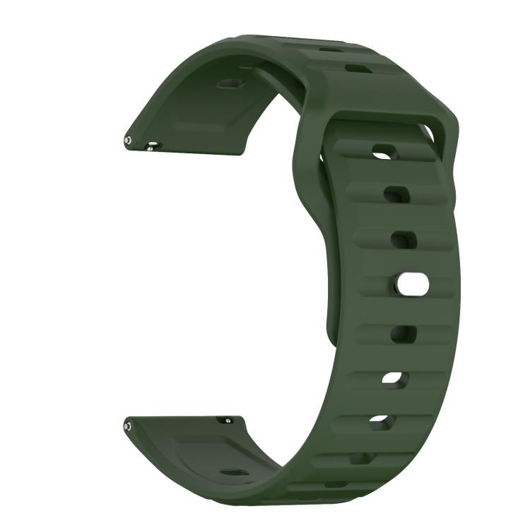 20mm Kalebol Wave Pattern Studded Buckle Silicone Watch Band(Army Green) - free shipping - PMc TechLife - Order now!