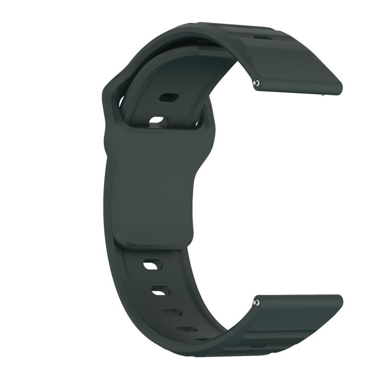 22mm Kalebol Wave Pattern Studded Buckle Silicone Watch Band(Dark Green) - free shipping - PMc TechLife - Order now!