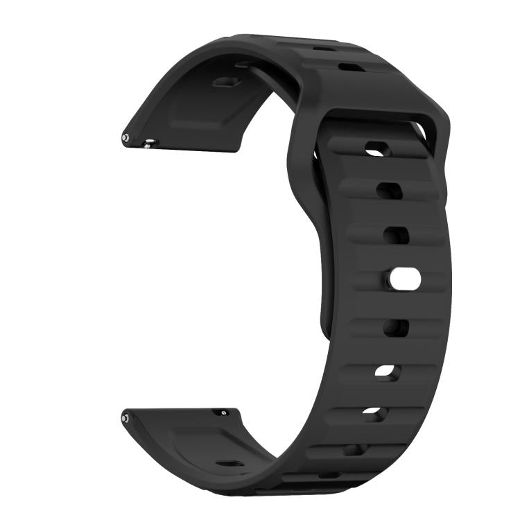 22mm Kalebol Wave Pattern Studded Buckle Silicone Watch Band(Black) - 22mm Bands by Kalebol | Online Shopping South Africa | PMc TechLife | Buy Now Pay Later Mobicred