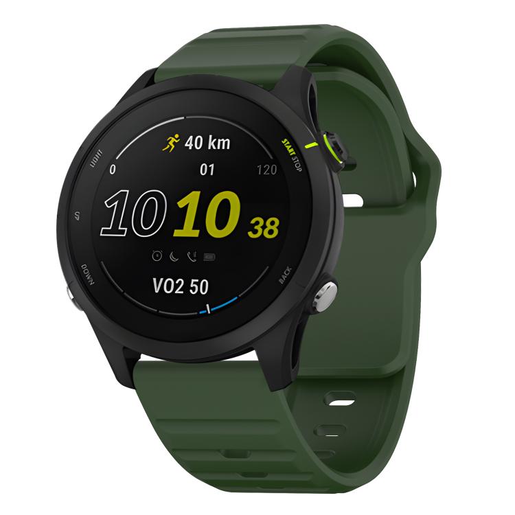 22mm Kalebol Wave Pattern Studded Buckle Silicone Watch Band(Army Green) - free shipping - PMc TechLife - Order now!