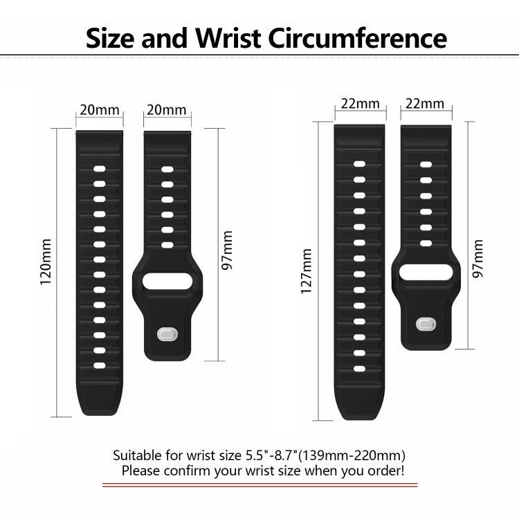 22mm Kalebol Wave Pattern Studded Buckle Silicone Watch Band(Dark Green) - free shipping - PMc TechLife - Order now!
