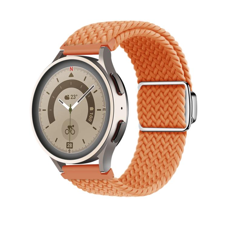 20mm Kalebol Nylon Braided Loop Magnetic Buckle Watch Band(Orange) - 20mm Bands by Kalebol | Online Shopping South Africa | PMc TechLife | Buy Now Pay Later Mobicred