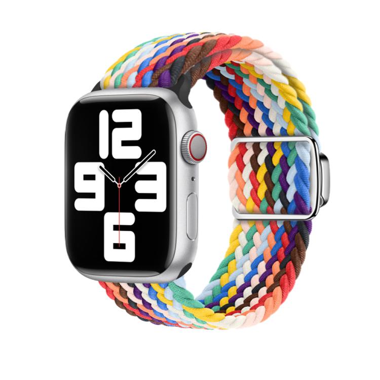 For Apple Watch 46mm / 49mm / 45mm / 44mm Kalebol Nylon Loop Magnetic Buckle Watch Band(Official Rainbow) - free shipping - PMc TechLife - Order now!
