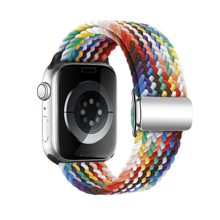 For Apple Watch 42mm / 41mm / 40mm / 38mm Kalebol Nylon Loop Magnetic Buckle Watch Band(Official Rainbow) - free shipping - PMc TechLife - Order now!