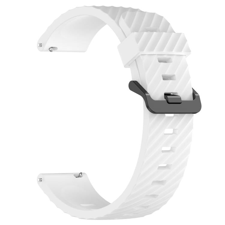 20mm Kalebol Steel Buckle Spruce Silicone Watch Band(White) - 20mm Bands by Kalebol | Online Shopping South Africa | PMc TechLife | Buy Now Pay Later Mobicred