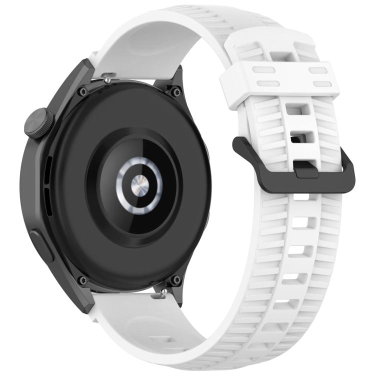 20mm Kalebol Black Buckle Tire Pattern Silicone Watch Band(White) - 20mm Bands by Kalebol | Online Shopping South Africa | PMc TechLife | Buy Now Pay Later Mobicred