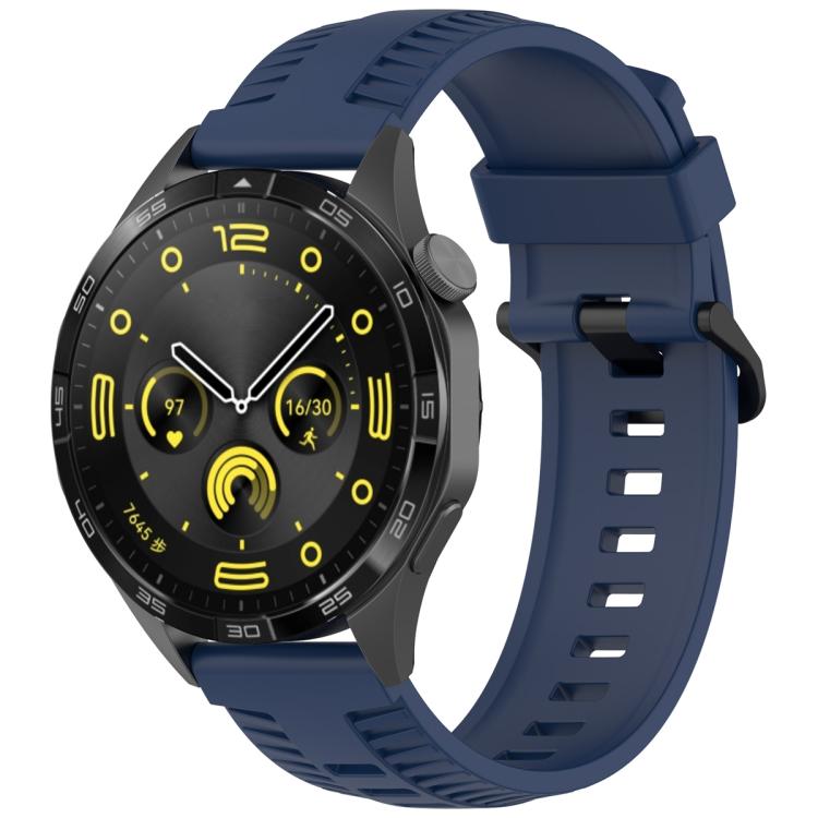 20mm Kalebol Black Buckle Tire Pattern Silicone Watch Band(Navy Blue) - free shipping - PMc TechLife - Order now!