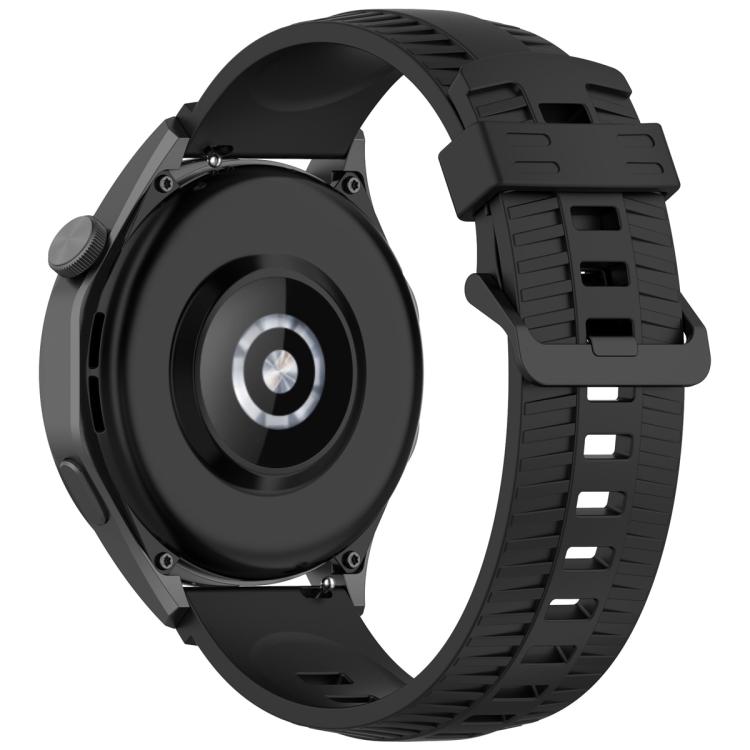 20mm Kalebol Black Buckle Tire Pattern Silicone Watch Band(Black) - 20mm Bands by Kalebol | Online Shopping South Africa | PMc TechLife | Buy Now Pay Later Mobicred