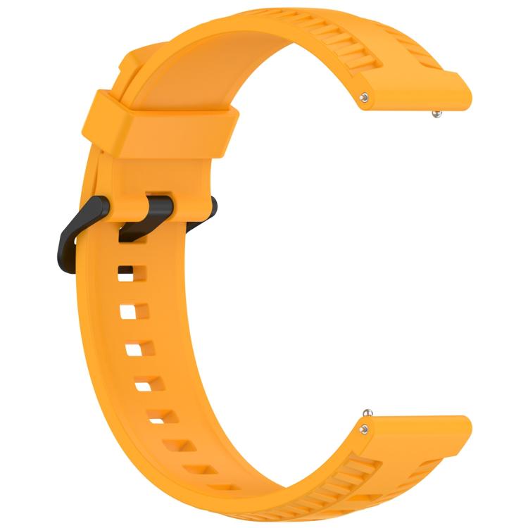 20mm Kalebol Black Buckle Tire Pattern Silicone Watch Band(Yellow) - free shipping - PMc TechLife - Order now!
