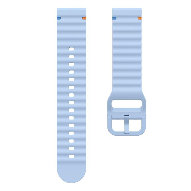22mm Kalebol Wave Stitch Silicone Watch Band(Light Blue) - 22mm Bands by Kalebol | Online Shopping South Africa | PMc TechLife | Buy Now Pay Later Mobicred