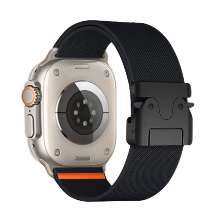 For Apple Watch 46mm / 49mm / 45mm / 44mm Kalebol Parachute Buckle Elastic Nylon Watch Band(Black) - free shipping - PMc TechLife - Order now!