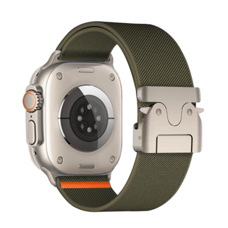 For Apple Watch 46mm / 49mm / 45mm / 44mm Kalebol Parachute Buckle Elastic Nylon Watch Band(Army Green) - free shipping - PMc TechLife - Order now!