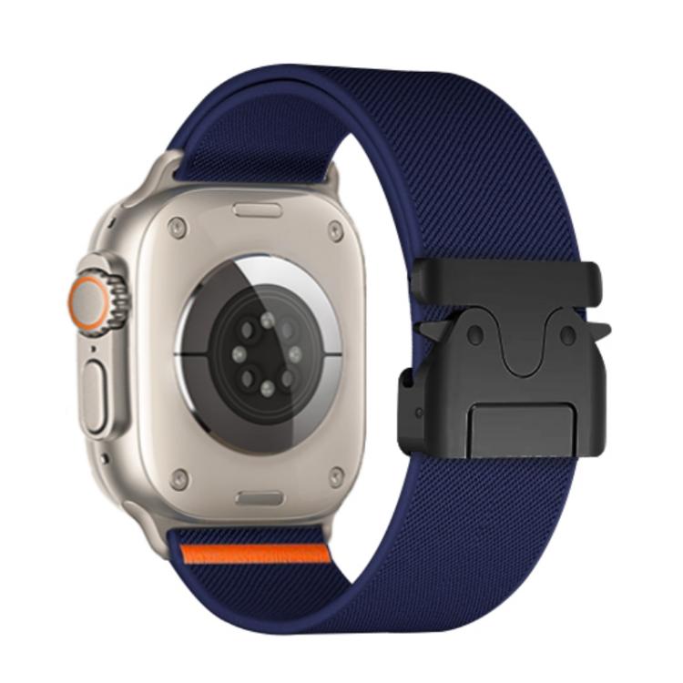 For Apple Watch 46mm / 49mm / 45mm / 44mm Kalebol Parachute Buckle Elastic Nylon Watch Band(Midnight Blue) - free shipping - PMc TechLife - Order now!