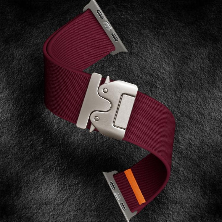 For Apple Watch 42mm / 41mm / 40mm / 38mm Kalebol Parachute Buckle Elastic Nylon Watch Band(Wine Red) - free shipping - PMc TechLife - Order now!