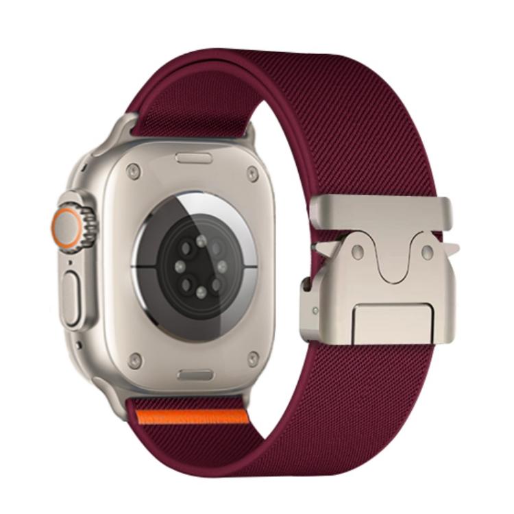 For Apple Watch 42mm / 41mm / 40mm / 38mm Kalebol Parachute Buckle Elastic Nylon Watch Band(Wine Red) - free shipping - PMc TechLife - Order now!