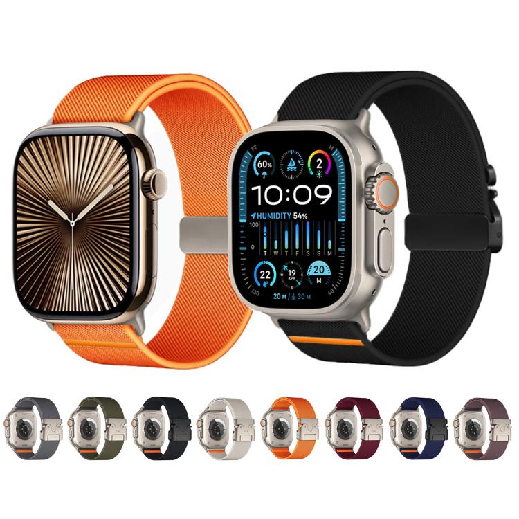For Apple Watch 42mm / 41mm / 40mm / 38mm Kalebol Parachute Buckle Elastic Nylon Watch Band(Dark Grey) - free shipping - PMc TechLife - Order now!