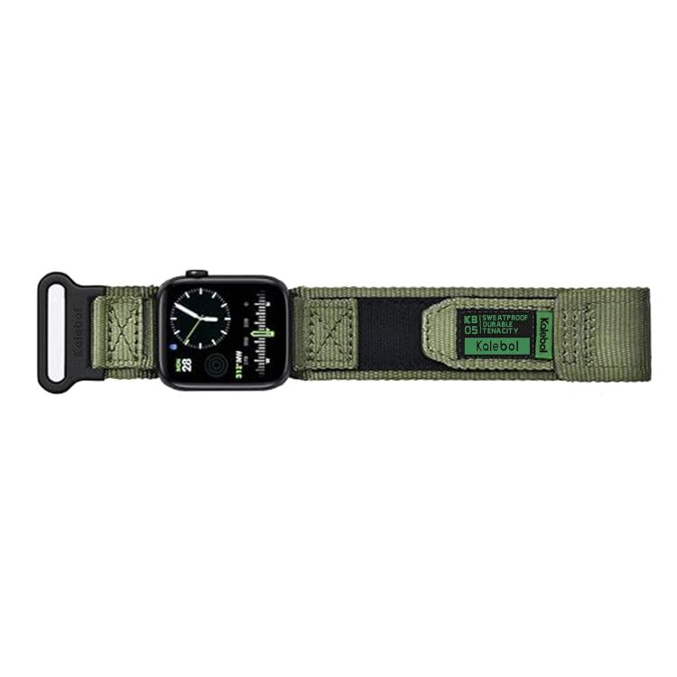 For Apple Watch 46mm / 49mm / 45mm / 44mm Kalebol Canvas Nylon Hook and Loop Watch Band(Army Green) - free shipping - PMc TechLife - Order now!