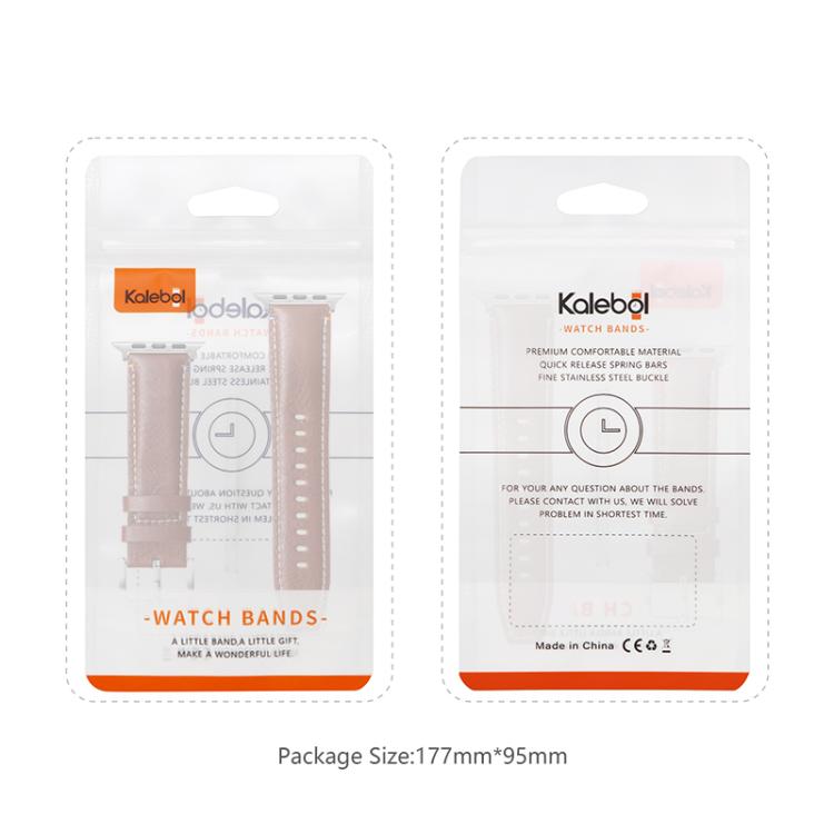 For Apple Watch 46mm / 49mm / 45mm / 44mm Kalebol Stitched Genuine Leather Watch Band(Pull Up Leather Black) - free shipping - PMc TechLife - Order now!