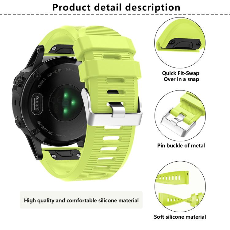 For Garmin QuickFit Kalebol 26mm Rhombus Texture Silicone Watch Band(Yellow) - free shipping - PMc TechLife - Order now!