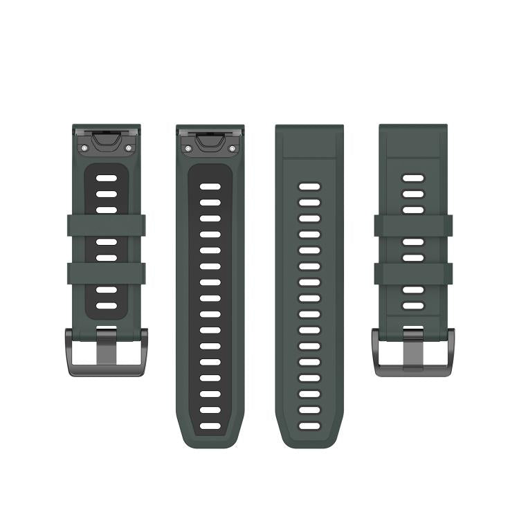 For Garmin QuickFit 26mm Kalebol Two-color Silicone Watch Band(Green Black) - free shipping - PMc TechLife - Order now!