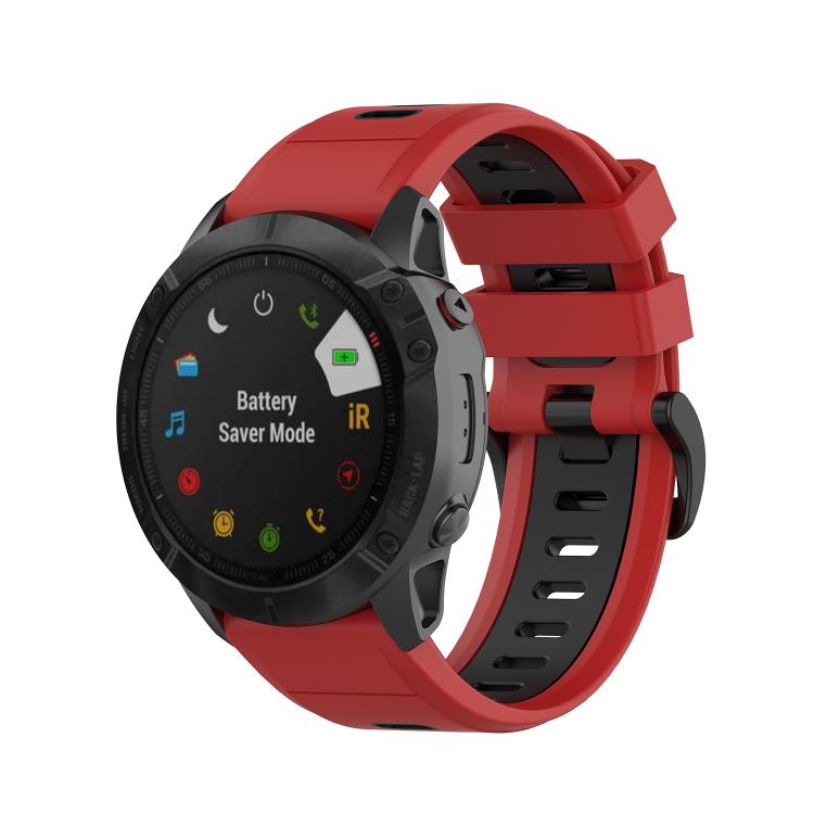 For Garmin QuickFit 26mm Kalebol Two-color Silicone Watch Band(Red Black) - free shipping - PMc TechLife - Order now!