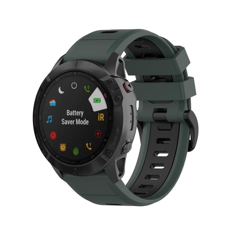 For Garmin QuickFit 22mm Kalebol Two-color Silicone Watch Band(Green Black) - free shipping - PMc TechLife - Order now!