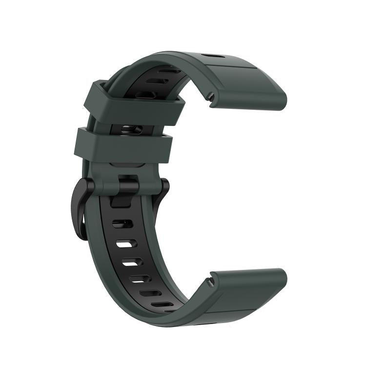 For Garmin QuickFit 22mm Kalebol Two-color Silicone Watch Band(Green Black) - free shipping - PMc TechLife - Order now!