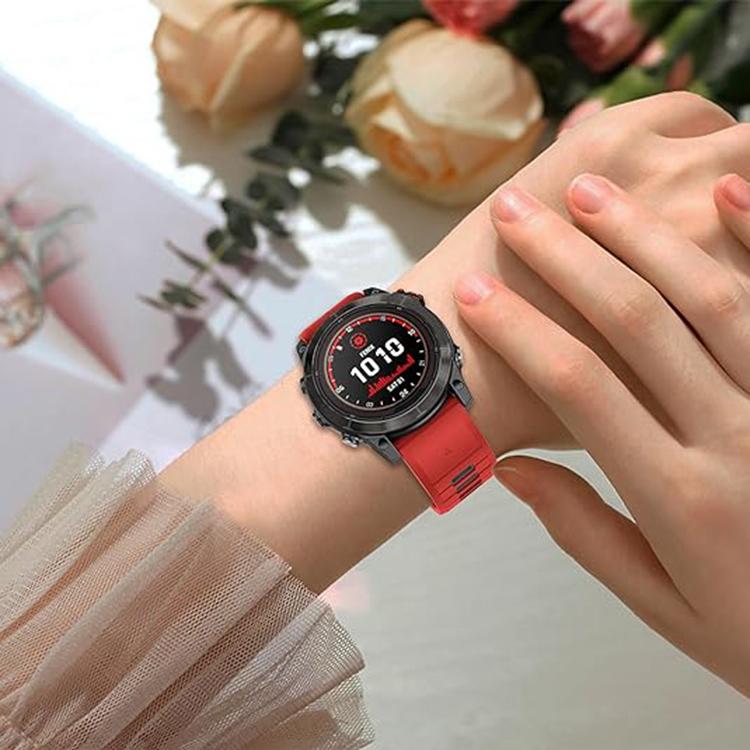 For Garmin QuickFit 22mm Kalebol Two-color Silicone Watch Band(Black Rose Red) - free shipping - PMc TechLife - Order now!