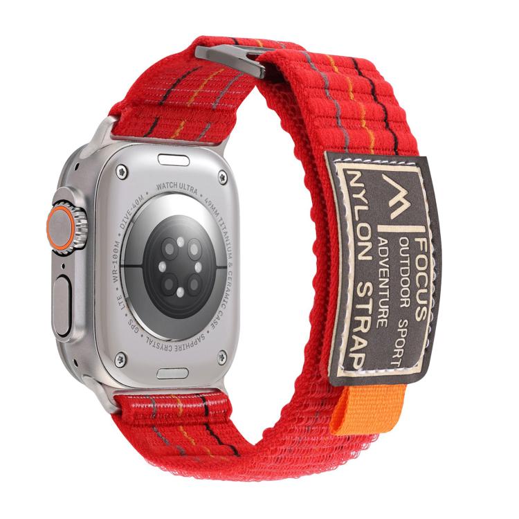 For Apple Watch 46mm / 49mm / 45mm / 44mm Kalebol  Dual-section Sports Nylon Loop Watch Band(Cherry Red) - Watch Bands by Kalebol | Online Shopping South Africa | PMC TechLife | Buy Now Pay Later Mobicred
