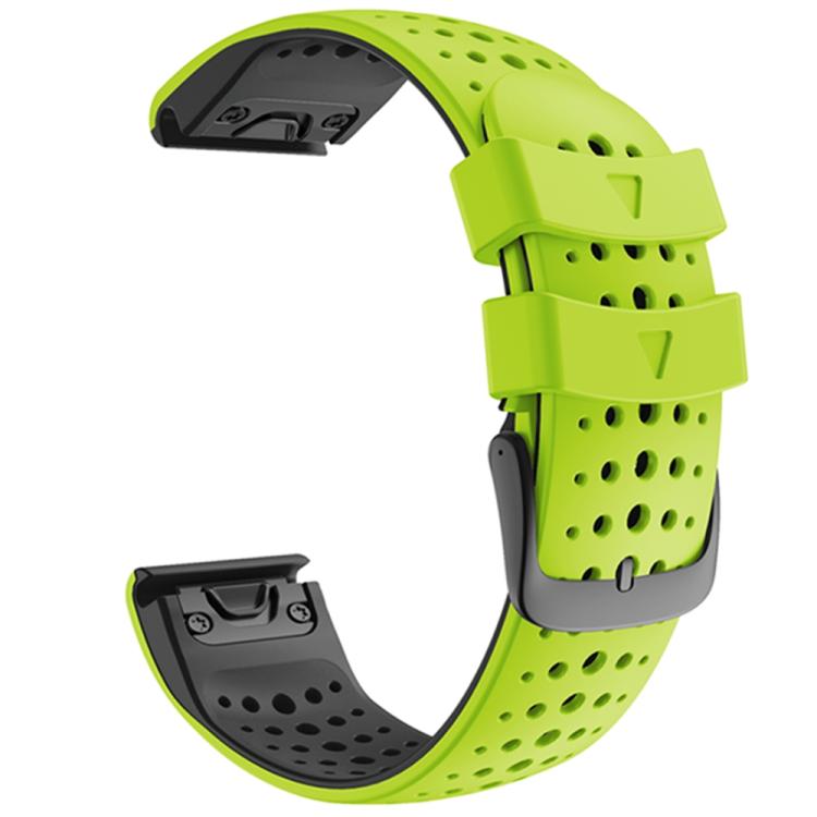 For Garmin QuickFit 22mm Kalebol Breathable Two-color Silicone Watch Band(Green Black) - free shipping - PMc TechLife - Order now!