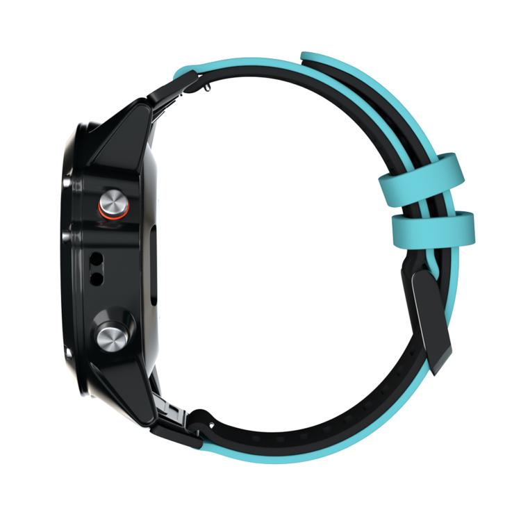 For Garmin QuickFit 22mm Kalebol Two-layer Silicone Watch Band(Teal Black) - free shipping - PMc TechLife - Order now!